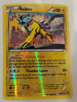 Raikou 55/162 - XY Breakthrough Pokemon Reverse Holo Foil Rare Nice! - Image 1