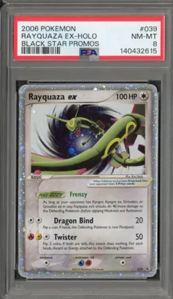2006 Pokemon Rayquaza EX Holo Black Star Promos #039 PSA 8 NM-MT - Image 1