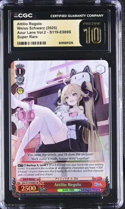 Weiss Schwarz GRADED 2025 Attilio Regolo S119-E089S Azur Lane SR PRISTINE 10 ENG - Image 1