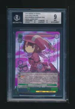 LLENN PINK DEVIL 2019 WEISS SCHWARZ GUN GALE ONLINE GGR HOLO GRADED BGS 9 MINT - Image 1