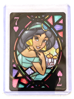 Disney JASMINE Stained Glass 7 of Hearts Playing Card w/Top Loader NM-MT ! - Image 3