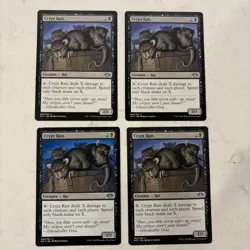 Magic the Gathering MTG Crypt Rats Play Set Of 4 Cards - Image 1