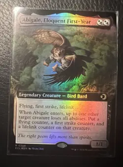 MTG Lorwyn Eclipsed: Abigale, Eloquent First-Year (Extended Art) Foil 0368 - Image 1