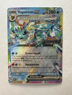 Vaporeon ex 023/131 Prismatic Evolutions STAMPED PROMO NM Pokemon Card - Image 1