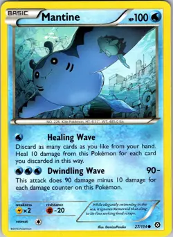 Pokemon TCG Mantine XY Steam Siege 27/114 Regular Common Card NM - Image 1
