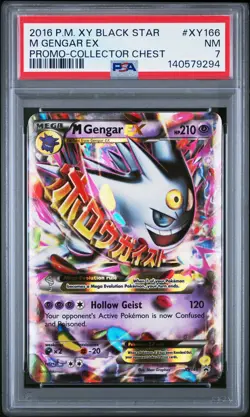 2016 POKEMON XY BLACK STAR PROMO COLLECTOR CHEST #XY166 M GENGAR EX PSA 7 - Image 1
