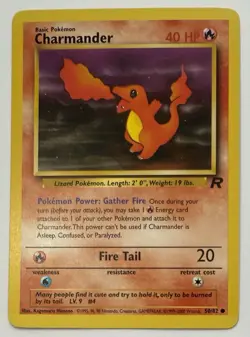 Charmander 50/82 Common Team Rocket Unlimited 2000 Pokemon TCG LP - Image 1