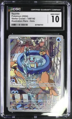 CGC 10 Squirtle 148/142 Pokemon Stellar Crown 2024 English - Image 1