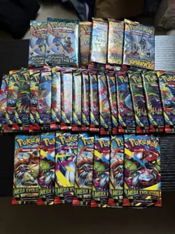 Lot of 29 Pokemon TCG Assorted Booster Packs Brand New Unopened Phantasmal Mega - Image 1