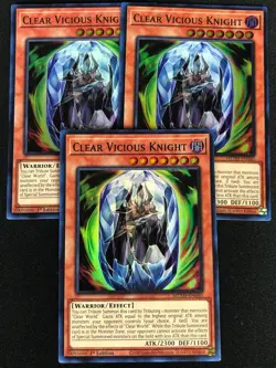 YUGIOH CLEAR PVICIOUS KNIGHT MZTM-EN040 1ST SUPER X3 (NM) - Image 1