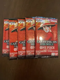 One Piece Carrying On His Will OP-13 Five 5 Booster Packs Lot English E - Image 1