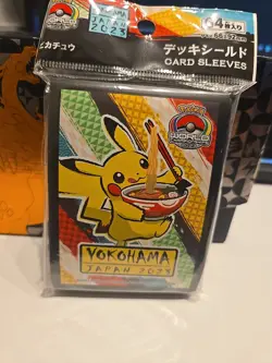 ⚡Pokemon 2023 World Championships Yokohama Pikachu Ramen Card Sleeves (64 ct.) - Image 1