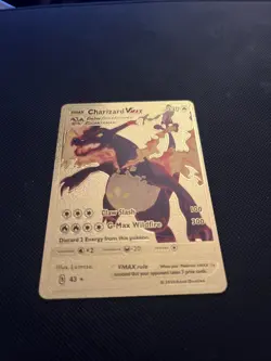 2020 Pokemon Gold Foil Fan Art Card Vmax Charizard Hp 330 Gigantamax - Image 1