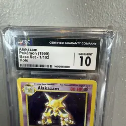 Alakazam 1999 Base Set 1/102 Holo Pokemon Card Unlimited CGC 10 Gem Mint Graded - Image 2