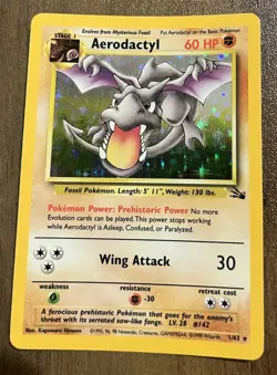 Aerodactyl Pokemon Card Holographic Fossil 1995 Great Condition Rare 1/62 - Image 1