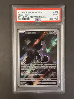 2023 Pokemon Mewtwo SVP EN 151 Ultra-Premium Card #052 PSA 9 Black Star Promo - Image 1