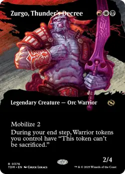 Zurgo, Thunder's Decree (Borderless) [Tarkir: Dragonstorm] Foil Near Mint - Image 1