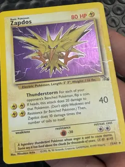 Zapdos 15/62 Holo Rare Pokemon 1999 Fossil - LP - Image 4