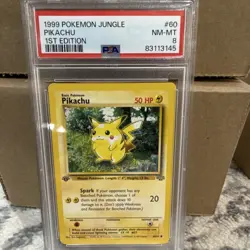 Pokemon 1999 Jungle Pikachu 1st Edition PSA 8 #60/64 Regular English TCG - Image 1
