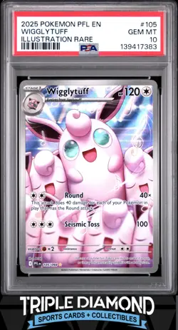 2025 Pokemon Phantasmal Flames #105/094 Wigglytuff Illustration Rare PSA 10 i454 - Image 1
