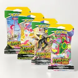 Pokemon TCG Evolving Skies Sleeved Booster Pack Art Set - Sealed Lot of 4 Packs - Image 1