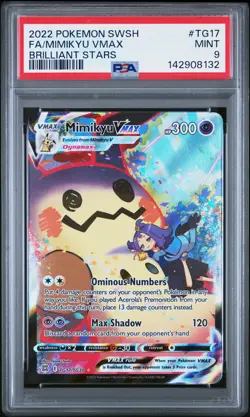 2022 POKEMON SWORD & SHIELD BRILLIANT STARS #TG17 FULL ART/MIMIKYU VMAX PSA 9 - Image 1