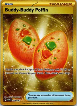 Buddy-Buddy Poffin 223/167 Gold Secret Rare Near Mint Holo Pokemon - Image 1