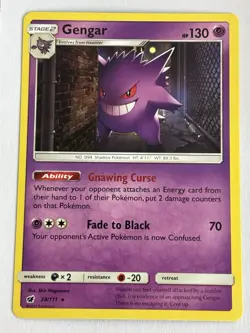 Gengar 38/111 Holo Rare Sun & Moon Crimson Invasion NM Pokemon Card - Image 1