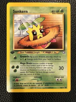 SUNKERN - 78/111 - Neo Genesis - Pokemon Card - NM 1st Edition - Image 1
