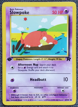 1st Edition Slowpoke - Team Rocket - #67/82 - Vintage Pokemon Card 2000 WOTC - Image 1