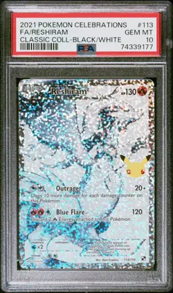 PSA 10 Reshiram 113/114 Celebrations Classic Collection Pokemon 2021 - Image 1