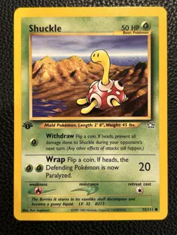Pokemon TCG Shuckle Neo Genesis 1st Edition Common Card 72/111 - Image 1