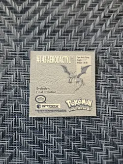 Pokemon 1999 Artbox Series 1 Stickers Aerodactyl original Fossil rare piece - Image 2