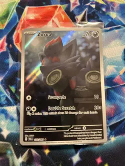 Pokemon TCG Zorua 075/064 Shrouded Fable Illustration Rare Holo Card - Image 3