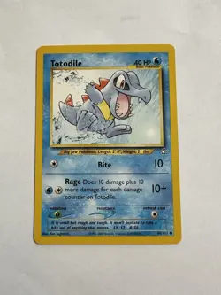 Pokemon Basic Totodile Neo Genesis 80/111 Common Unlimited LP - Image 1