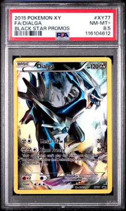 2015 POKEMON BLACK STAR PROMO DIALGA #XY77 FULL ART HOLO PSA 8.5 NM+ #116104612 - Image 1