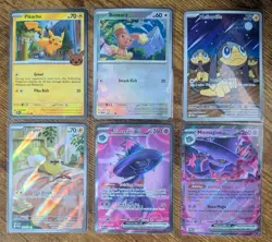 Pokemon TCG - Lot Of 6 - Mismagius Swirl Pikachu Helioptile Masterball Buneary - Image 1