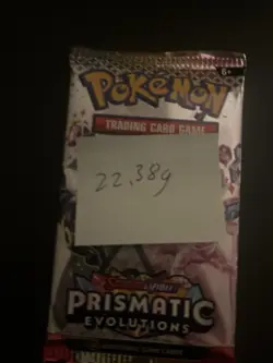 22.38g VERY HEAVY Prismatic Evolutions Pokemon Sealed Booster Pack New - Image 3
