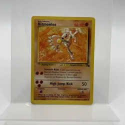 Hitmonlee 22/62 Non Holo Fossil Set Rare Pokemon WOTC MP - Image 1