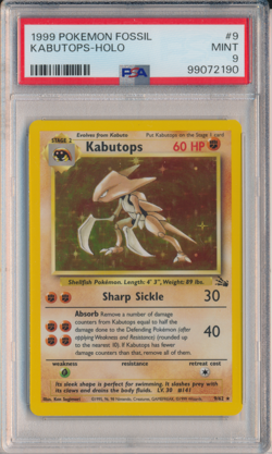 1999 Pokemon Fossil Kabutops Holo #9 PSA 9 - Image 1