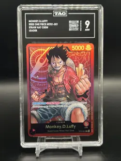 2022 One Piece TCG ST01-001 Monkey D. Luffy Leader Foil. TAG Grade 9/10 - Image 1