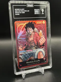 2022 One Piece TCG ST01-001 Monkey D. Luffy Leader Foil. TAG Grade 9/10 - Image 3