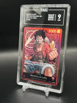 2022 One Piece TCG ST01-001 Monkey D. Luffy Leader Foil. TAG Grade 9/10 - Image 5