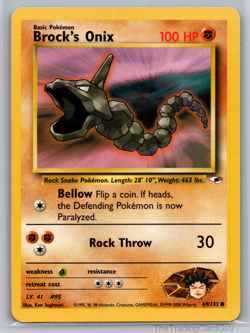 Brock's Onix 69/132 Common Pokemon Card NM - Image 1