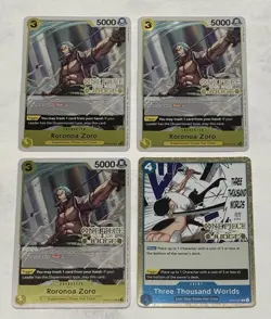 2024 One Piece Zoro (4x) Cards Judge Pack Vol. 6 113 & 3K World English Promo - Image 1