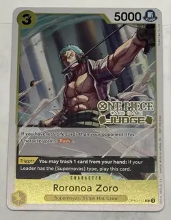2024 One Piece Zoro (4x) Cards Judge Pack Vol. 6 113 & 3K World English Promo - Image 3