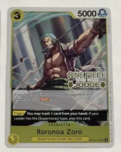 2024 One Piece Zoro (4x) Cards Judge Pack Vol. 6 113 & 3K World English Promo - Image 4