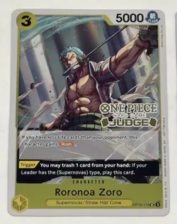 2024 One Piece Zoro (4x) Cards Judge Pack Vol. 6 113 & 3K World English Promo - Image 5