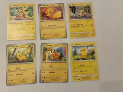 Lot of 6 Pikachu Pokemon Cards - Image 1