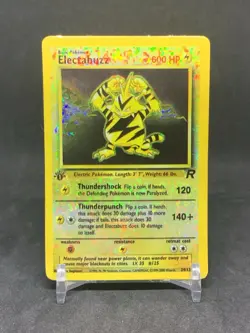 Electabuzz 1st Edition Team Rocket #24 Vintage Pokemon Bootleg Sticker Card Holo - Image 1